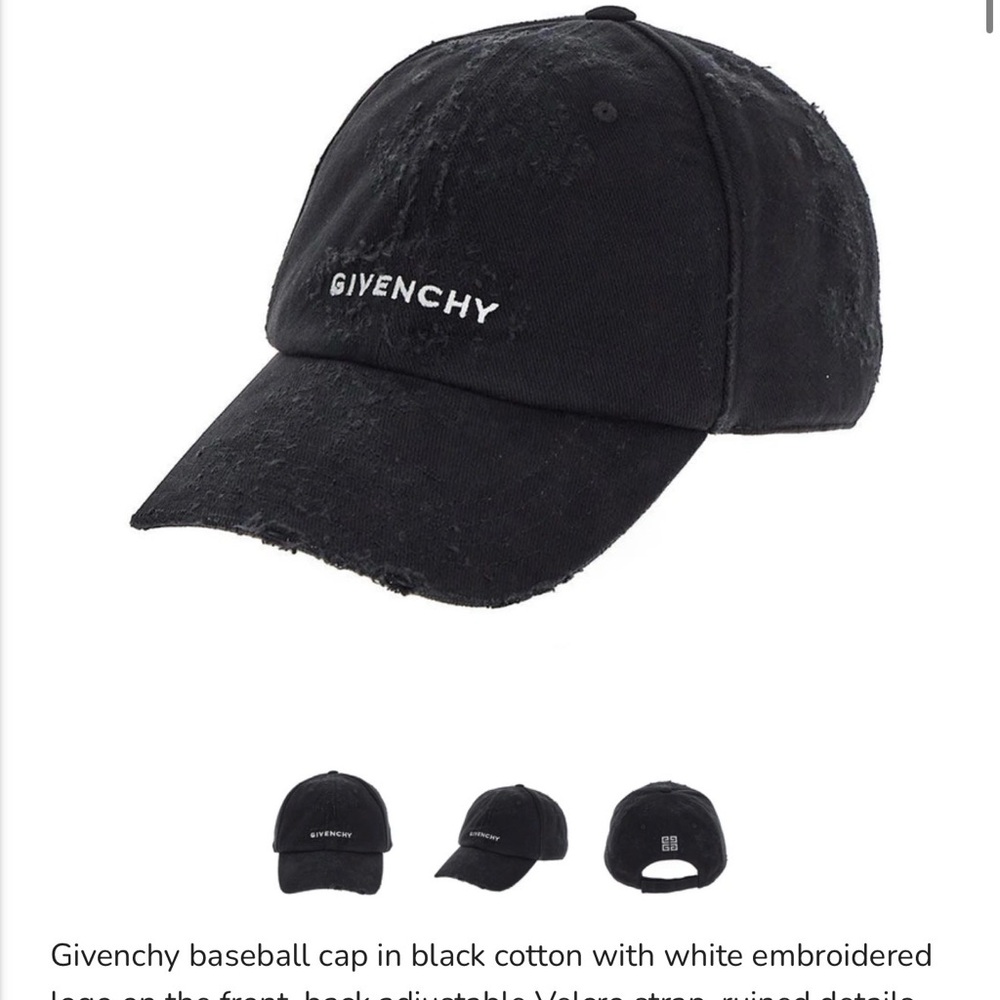 Givenchy Distressed Black Baseball Cap - image 4